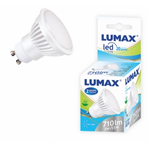 Żarówka LED Lumax MR16 8W GU10 SMD 710lm zimna LL028 - WYPRZEDAŻ. OSTATNIE SZTUKI! - wysyłka w 24h