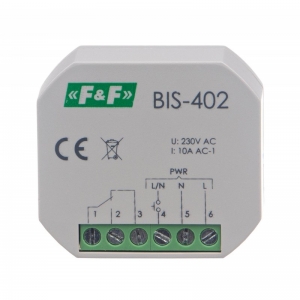 Przekaźnik bistabilny F&F BIS-402 10A 1NO/NC 230V AC do puszki fi 60 - wysyłka w 24h
