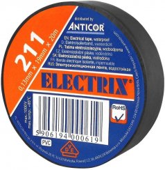 Taśma izolacyjna Anticor Electrix 211 PCV 19mmx20m czarna PE-2112001-0019020 - wysyłka w 24h