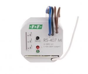 Przekaźnik radiowy monostabilny F&F RS-407M jednokanałowy 5A 1NO 230V AC do puszki fi 60 - wysyłka w 24h