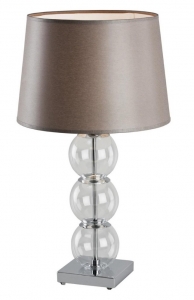Lampka abażurowa ze szklaną ozdobną podstawą Argon Aldo 1x60W E27 brązowa 397 - wysyłka w 24h