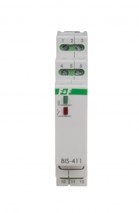 Przekaźnik bistabilny F&F BIS-411M-LED-24V 16A 1NO 9-30V AC/DC do LED z pamięcią pozycji styku na szynę DIN - wysyłka w 24h