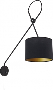 Kinkiet lampa ścienna Viper 6513 Nowodvorski 1x40W oprawa abażurowa na wysięgniku czarna - wysyłka w 24h